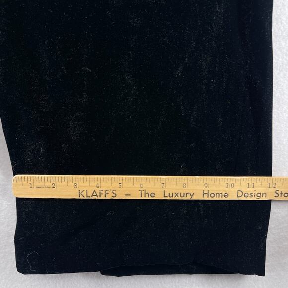 ANN TAYLOR Factory Pants 12 Velvet Wide Leg Cocktail Trouser Black - Picture 11 of 12